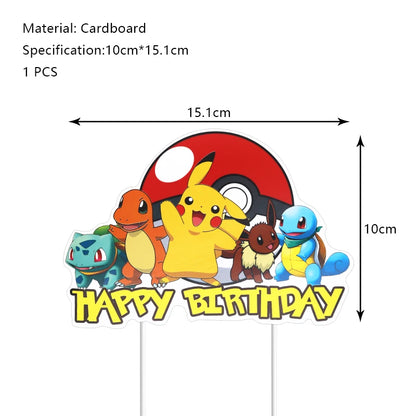 Pokemon Geburtstag Party Dekoration Neue Ligntning Pikachu Ballon Kid Event Liefert Einweg Geschirr Banner Hintergrund Platte