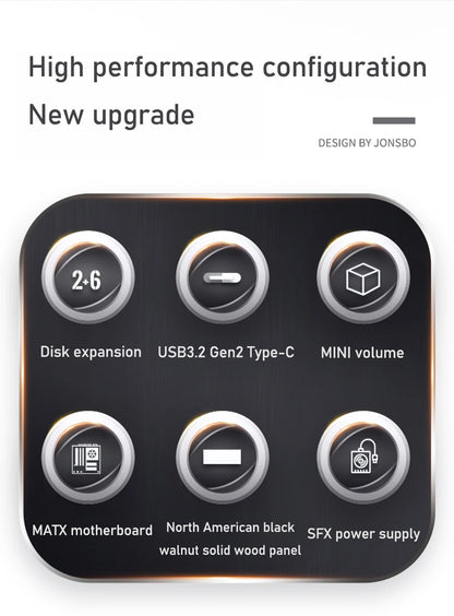 JONSBO N4 NAS Mini Case ITX/M-ATX Motherboard SFX Power 6 Large and 2 Small Hard Disk Bit Home Office Server PC Chassis.