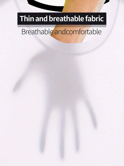 Round Neck T-Shirt 6-Piece White Ultra-Light Men's Quick-Drying Breathable Sweat-Absorbent Shirt Suitable for Fitness Gym and Ru.