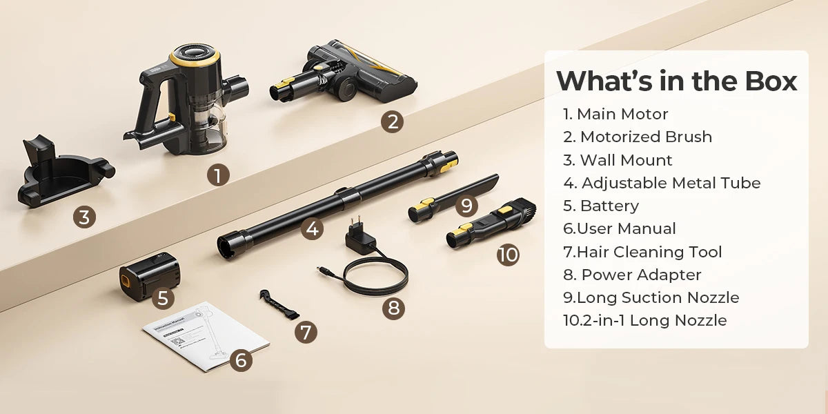 Lubluelu P3 Cordless Vacuum Cleaner 33Kpa Strong Suction 50Min Runtime Self-Standing for Hard Floor Carpet Pet Hair Removal.