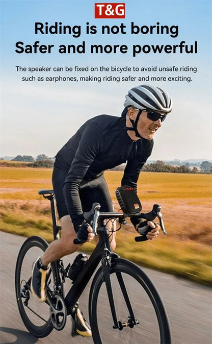 Outdoor Bicycle TG392 Portable Bluetooth Speaker TWS Wireless Mini Bass FM Radio Soundbar Boombox Riding Music Play Loudspeaker.