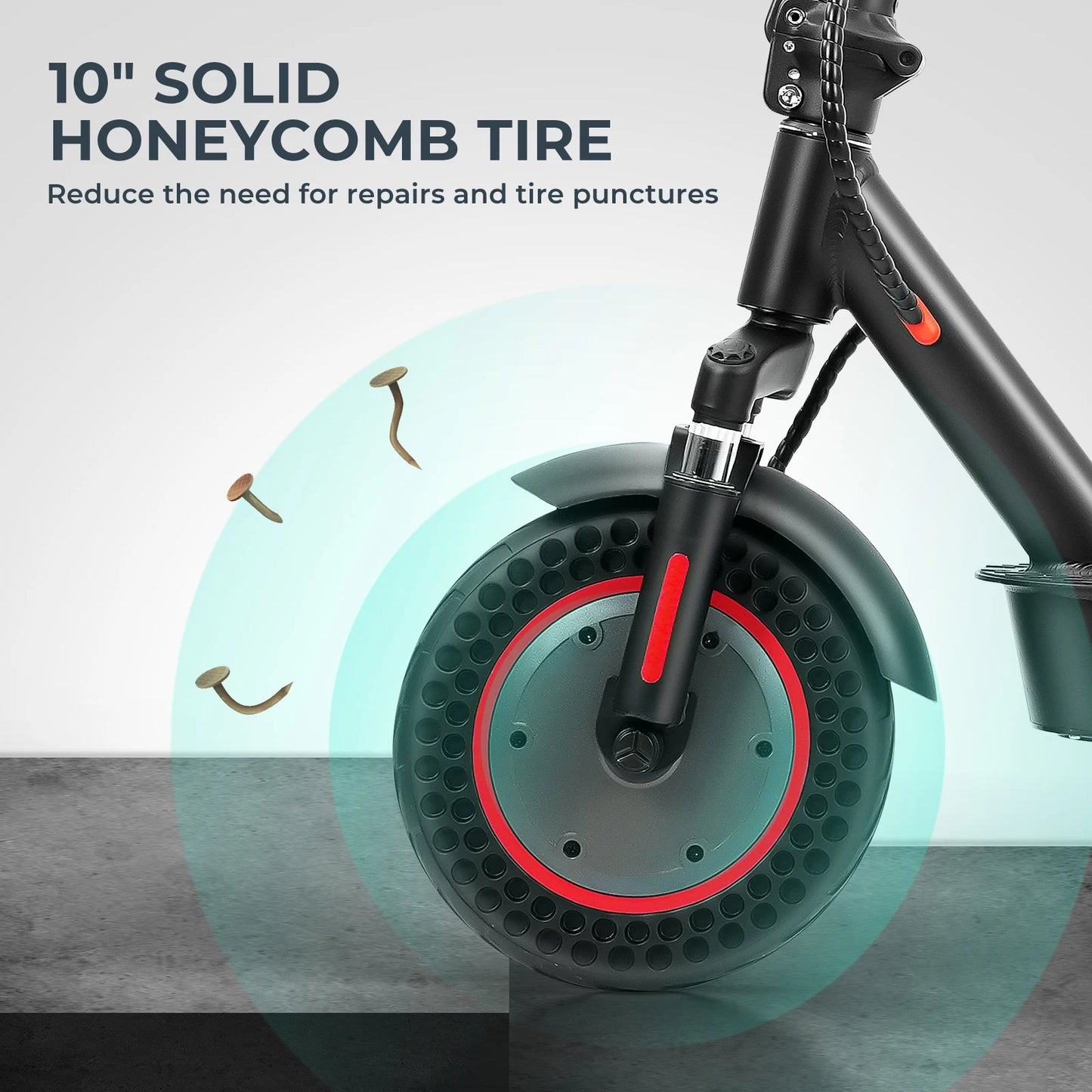 ISCOOTER I9 MAX Adult Electric Scooter 500W motor E-Scooter 36V10AH 10" Honeycomb Solid Tires Foldable EScooter.