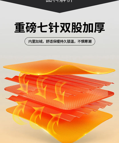 100% Merino Wool Men's Warm Sweater Mock Collar Thickened Zippered Cardigan Autumn Winter New Cashmere Knitted Long Sleeve Tops.