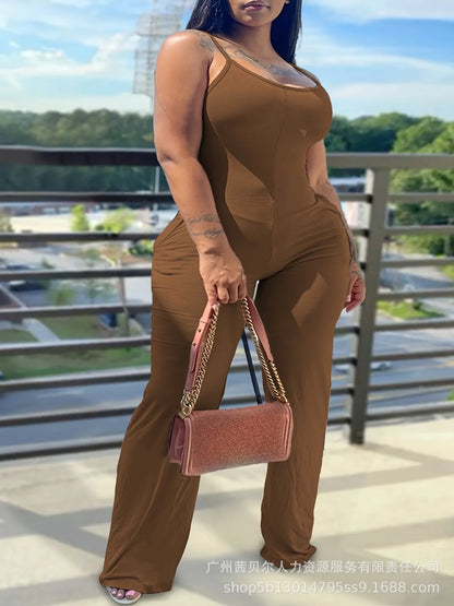 Women's Fashion Large Size Pit Strip Bodysuit.