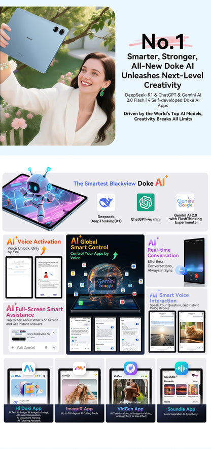 2025 Blackview MEGA 3 Tablet Android 15 Pad 12.1" 2.5K 90Hz Display 12GB 256GB 8800mAh Tablets PC 33W Fast Charging 50MP Camera.