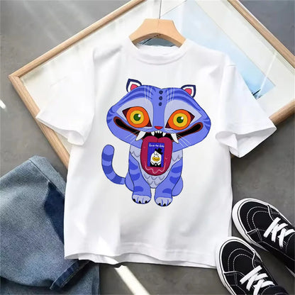 Summer 2025 New KPop Demon Hunters Kids Girls Boys T-shirt Children's Clothing T Shirt Casual O-Neck Short Sleeve Tops.