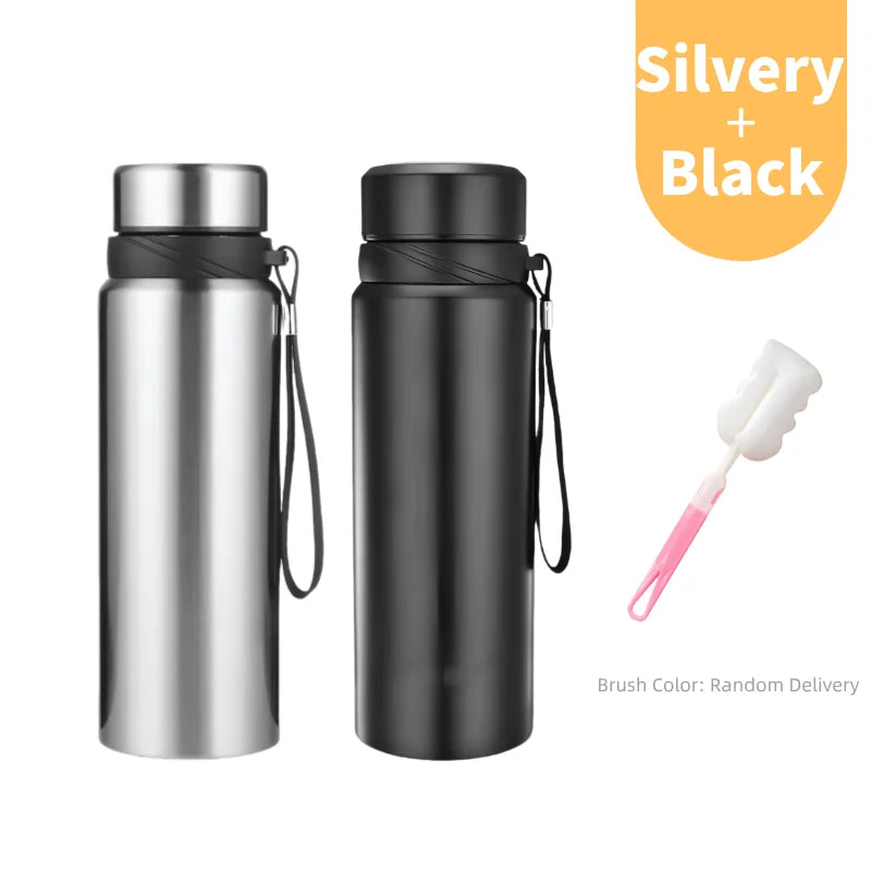 1L Stainless Steel In-vehicle Thermos Water Bottle Keep Cold and Hot Water Bottle Thermos for Water Tea Vacuum Flasks.