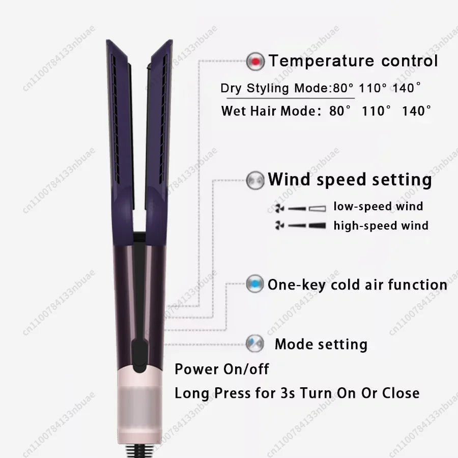 Professional 2 IN 1 Hair Straightener Hair Dryer Heat-Up Hair Flat Iron Negative Ion Iron Long-Lasting Styling Tool wet and dry
