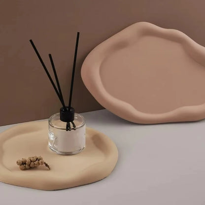 Creative Irregular Cloud Tray Silicone Mold Diy Oval Round Plaster Concrete Jewelry Storage Tray Home Decoration Casting Mold.