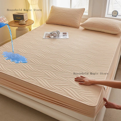 Waterproof Thicken Mattress Cover Quilted Cotton Mat Bed Covers Pad Skin-friendly Fitted Sheet Mattress Protector 100/150/180.