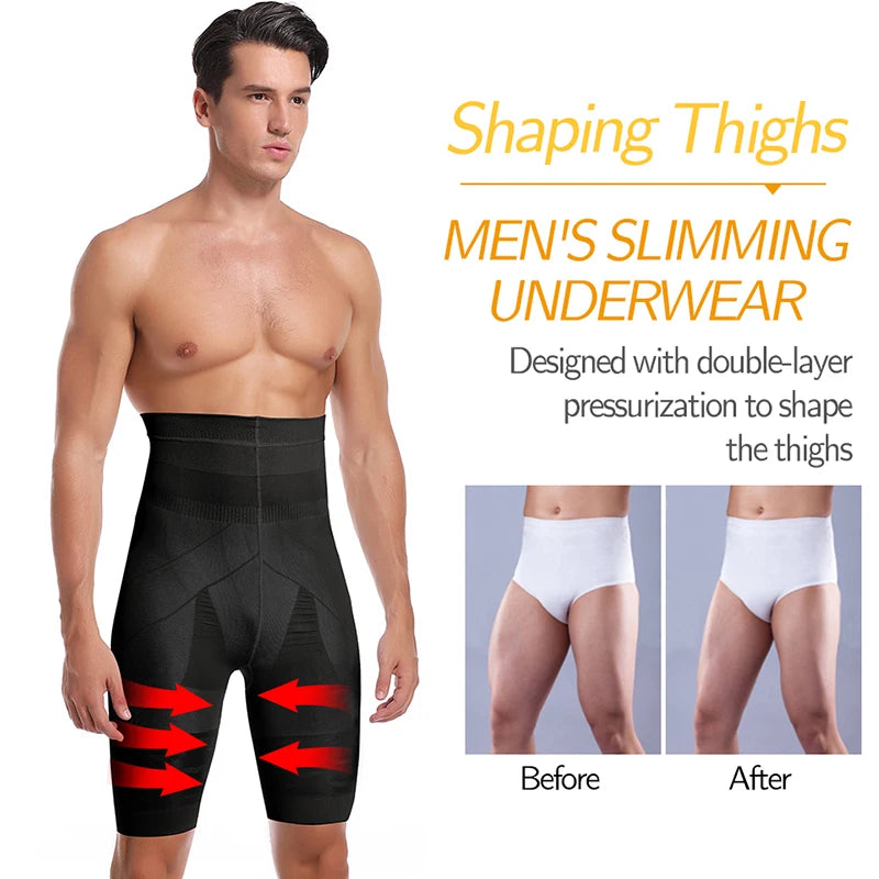 Männer Body Shaper Bauch-steuer Shorts Shapewear Bauch Gürtel Boxer Briefs Hohe Taille Abnehmen Unterwäsche Bein Kompression Höschen