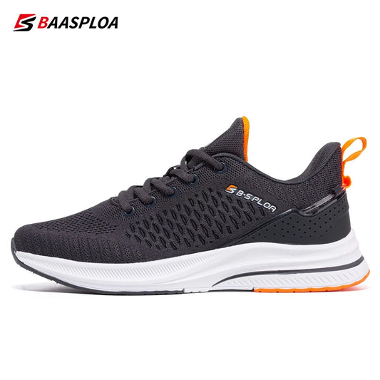 Baasploa New Running Shoes Men's Casual Lightweight Designer Mesh Sneakers Male Outdoor Breathable Lace-Up Sports Walking Shoes.
