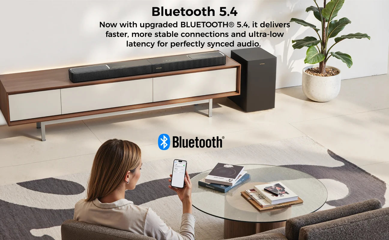 ULTIMEA 460W 5.1.2ch Sound Bar with Dolby Atmos, Surround Sound Home Theater System for TV with 2 Surround Speakers, APP Control.