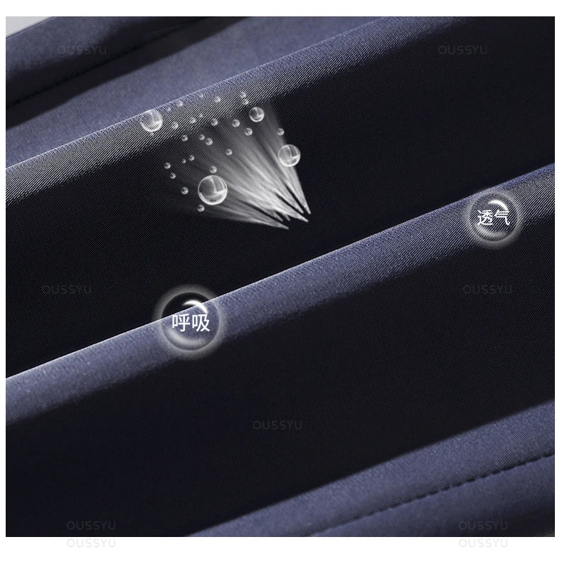 Autumn Winter Casual Pants Men Thick Business Stretch Slim Elastic Waist Jogger Korean Classic Black Gray Blue Trouser Male.