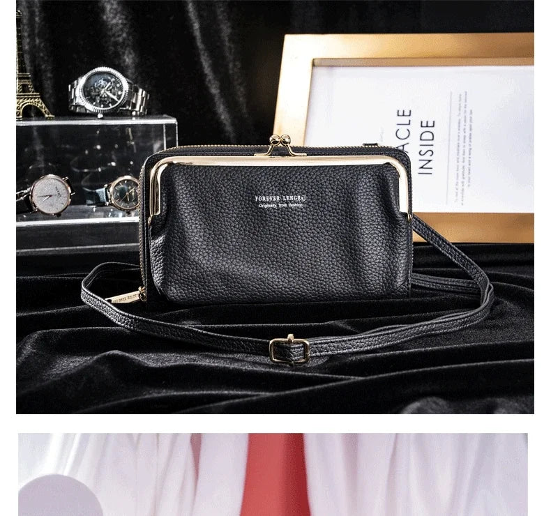 Women's Crossbody Bag Simple and Versatile Coin Purse Large-capacity Long Zipper Mobile Phone Bag Creative Single-shoulder Bag.