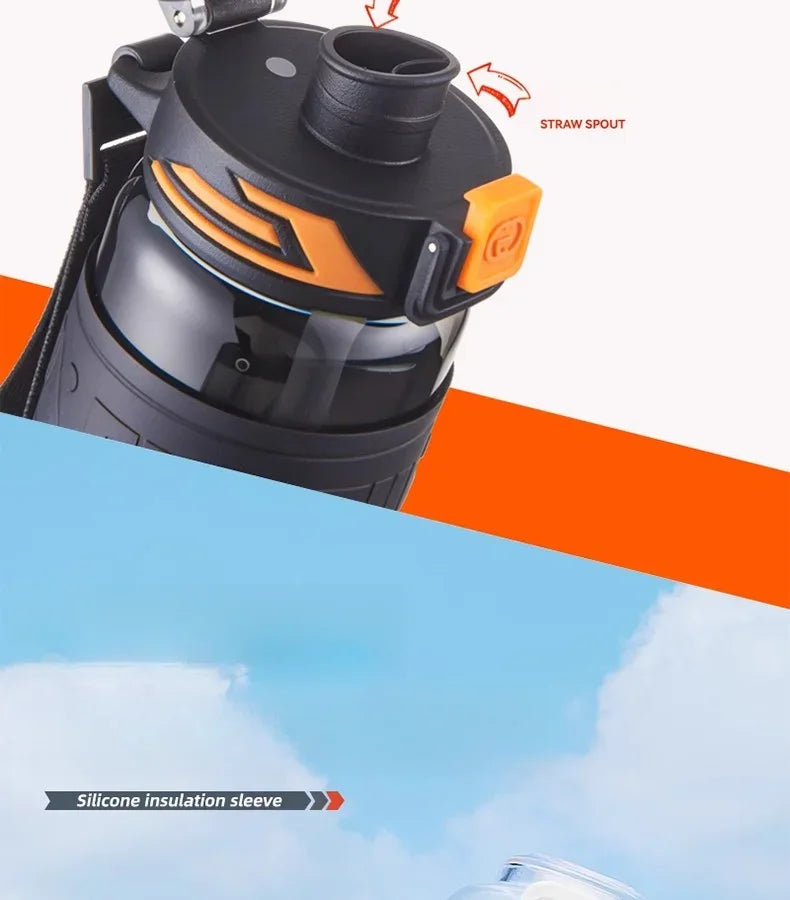 Portable Sports Water Cup For Men Tritan Material One Key Open Cover Fitness Cups High Temperature Seal Leakproof Kettle.