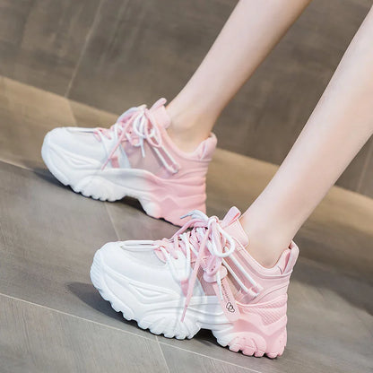 Women's Shoes Casual Shoes Spring Sneakers Platform Woman-shoes Tennis Female Fashion Thick Sole 2024 Roses Trainers Increased I.