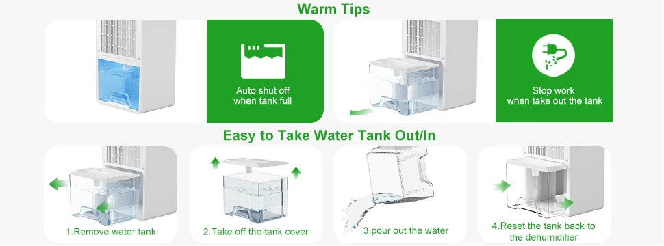 LOEFME 3.0L Air Dehumidifier Portable Mute Moisture Absorbers Machine Air Dryer Deodorizer Dryer For Home Bedroom Office Kitchen.