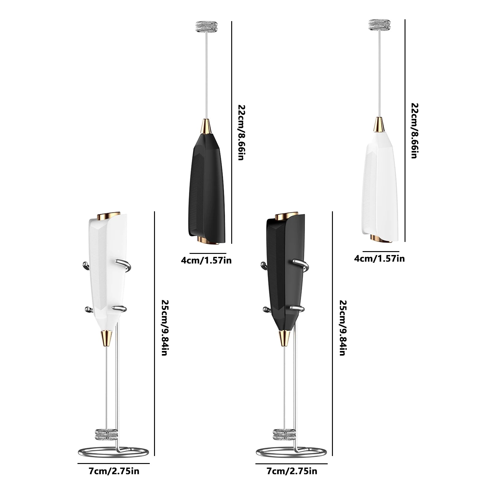 Milk Frother Handheld Battery Powered With Holder Frother Wand Drink Mixer Electric Whisk for Coffee.
