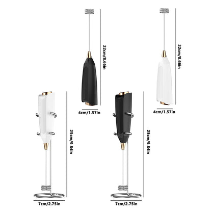 Milk Frother Handheld Battery Powered With Holder Frother Wand Drink Mixer Electric Whisk for Coffee.