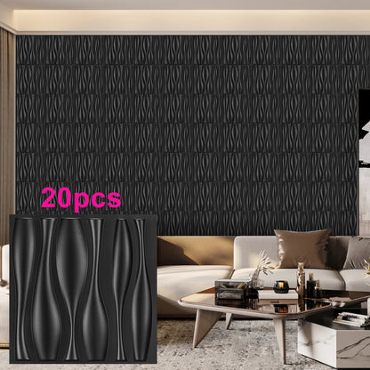 KUUJOJO 20pcs 3D textured wall panel for indoor wall decoration, suitable for living room, hall, bedroom, hotel, office