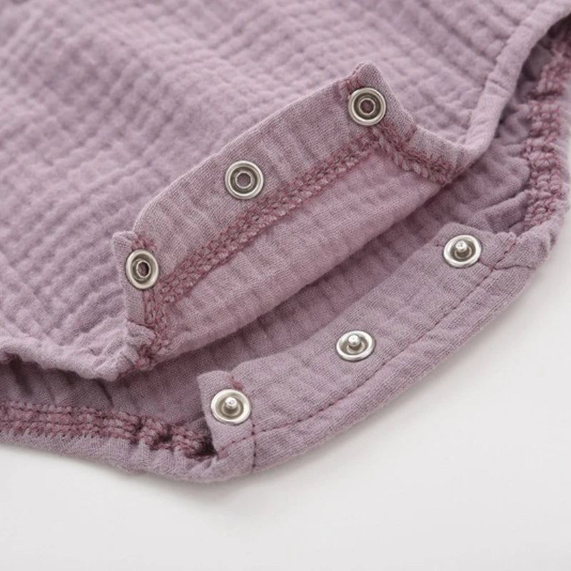 Sommer Solide Neugeborenen Baby 100% Baumwolle Leinen Bodys Junge Mädchen Ärmellose Strampler Overall Weiche Haut-freundliche Dünne Bequeme.