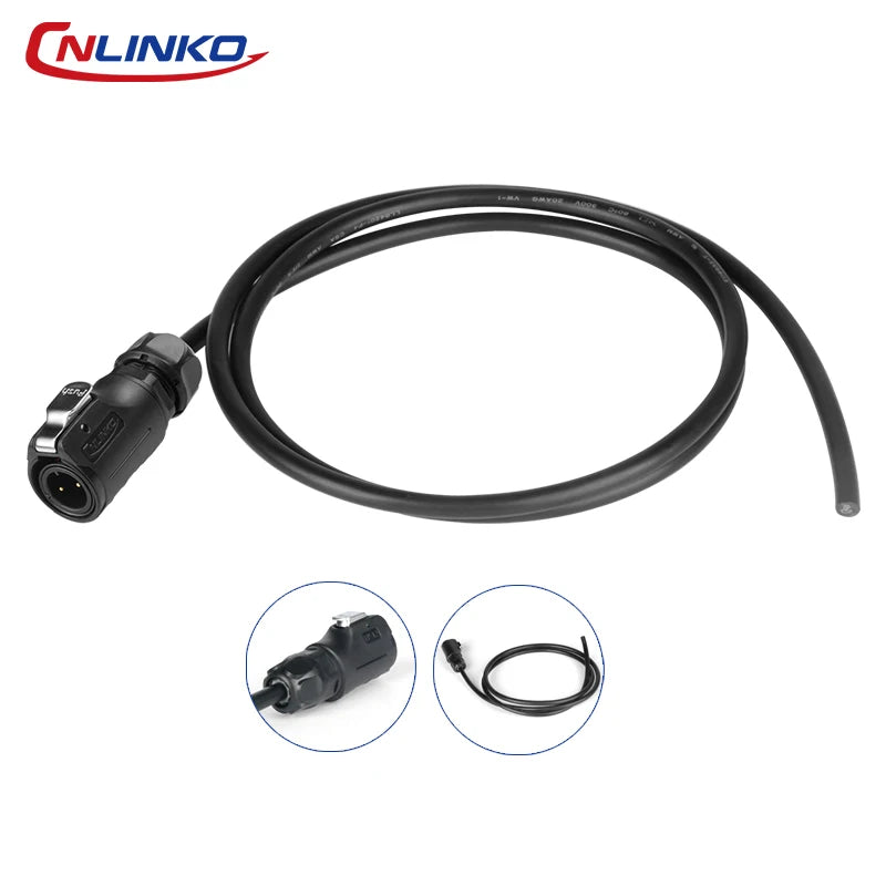CNLINKO LP12 2~8 Pin Circular Connector with 1 Meter Cable Assemblies IP68 Waterproof Outdoor Industrial Electrical Connector.