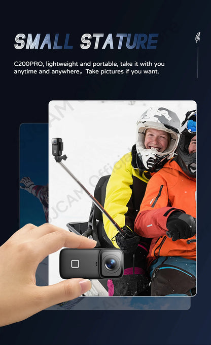 SJCAM C200 Pro 4K Action Camera with Portable Body 5M Waterproof FHD 6-Axis GYRO Video Body 5G WiFi Night Vision Sports DV.