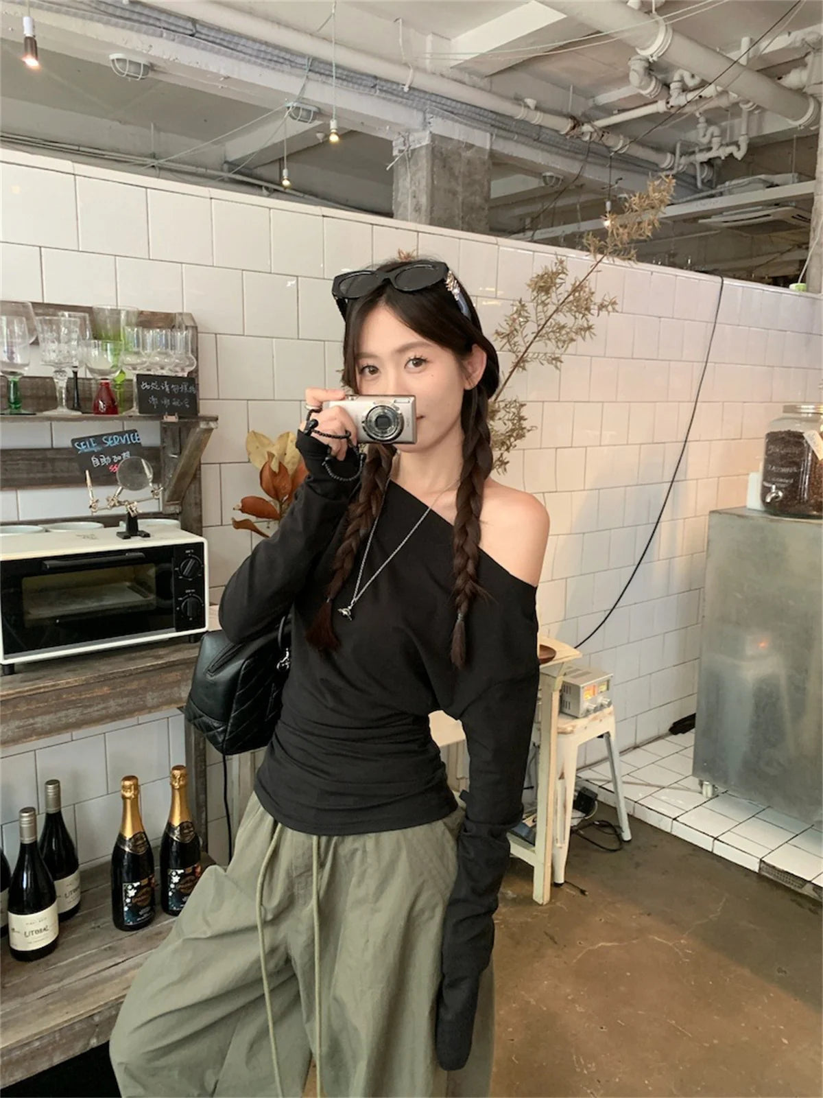 Women Sexy Off Shouder Tops 2025 Fashion New In Y2k Hot Girl Slim Long Sleeve Shirts Solid Autumn Spring Chic T-shirt Streetwear.