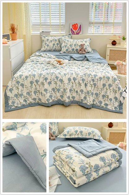 Printed Thin Duvet Skin-friendly Comforter 100x150cm for Kids Quilt Soft Bedspread Summer Blanket edredones (No Pillowcase)