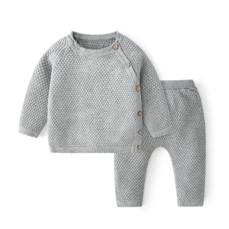 Baby Kleidung Sets Ensembles Baumwolle Frühling Neugeborenen Jungen Mädchen Kleinkind Kleidung Tops Und Hosen Gestrickte Pullover Baby Pyjamas Sets.