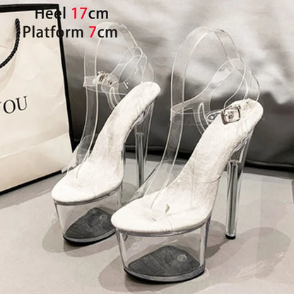 Platform sandals Girl shoes 20CM crystal Summer high heels ladies shoes on sale Pole Dance Pumps sandalias de mujer verano