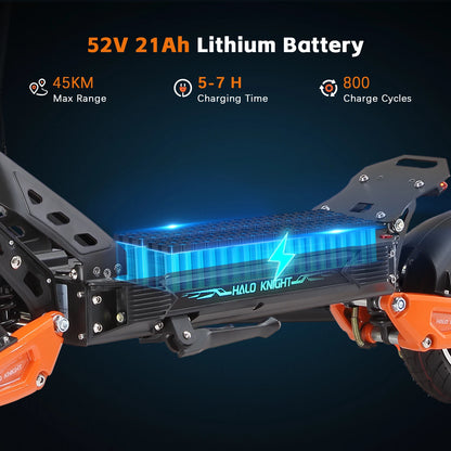 HALO KNIGHT T102 Professional Electric Scooters Free Shipping 52V 1200W 21Ah E Scooter 50KM/H E-Scooter Folding Adults Scooter.