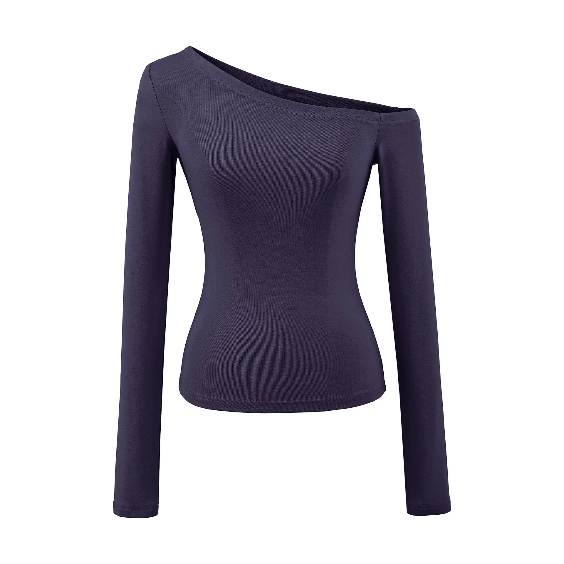 Women One Shoulder Long Sleeve Top Tee Tshirt.