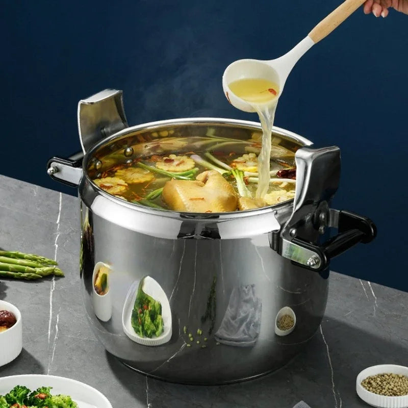 Extra Large Pressure Cooker Thick Commercial Stainless Steel Pressure Cooker Kitchen Electric Cookware Dining Bar Home Garden.