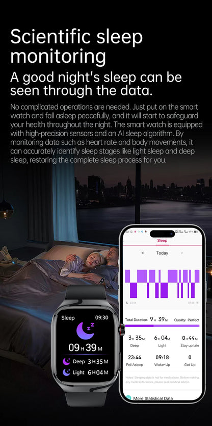 2025 New For XIAOMI Uric acid Blood lipids Smart Watch Men ECG+PPG Blood pressure Blood oxygen Bluetooth Call Health Smartwatchs.