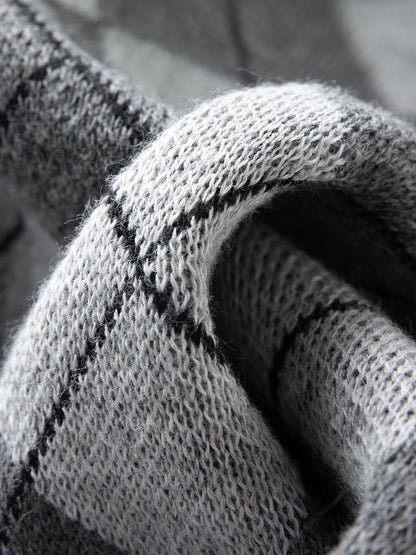 FSLE Plaid Rot Grau V-ausschnitt Gestrickte Weste Top für Frauen 2025, Herbst Neue Ankunft Retro College Stil Oberbekleidung Weste 25FS13248.