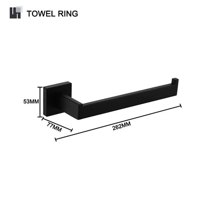 Schwarz Bad zubehör Edelstahl Set Wandre gal Handtuch halter Handtuch halter Taschentuch halter Kleider haken Toiletten bürste Anhänger