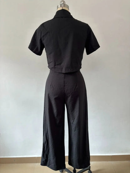 Y2k Crop Tank Top & Wide Leg Pants Set Vest Green 2024 Matching Sets Summer Vintage Boho High Waist Loose Work Suit Streetwear.