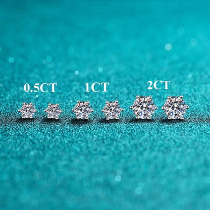 TEN CARATS Moissanite Stud Earrings for Women, D Color VVS1, S925 Sterling Silver, Luxury Jewelry Gift with GRA Certificate.