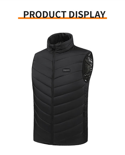 21 Zone Heating Vest Mens USB Infrared Thermal Jacket Smart Heated Clothes New Winter Cold-proof Thick Sleeveless Coat Hiking.