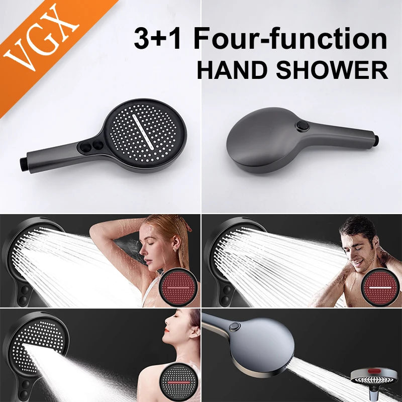 VGX Thermostatic Shower System Set Smart Digital Bathroom Shower Faucet Set Temperature Display Rainlfall Bathroom Shower Set