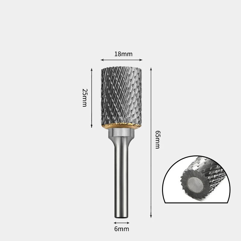 Hartmetallfräser, Wolframstahl-Schleifkopf, zylindrisch 6 mm, AE AX AX Metallfräser