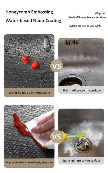 Blue Whale Arowana Multifunctional Kitchen Sink Single Bowl Nano Black Honeycomb LED Digital Display Stainless Steel for Home