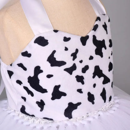 Halloween Tier Cosplay Kostüm für Kinder Wald Thema Kühe Tiger Giraffe Leopard Zebra Tutu Kleider Performance Tanz Sets