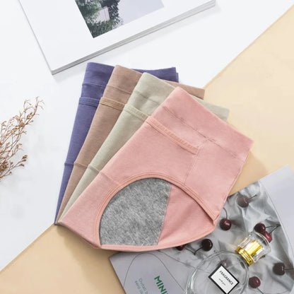 3PCS Cotton Menstrual Panties Leak Proof Breathable Cartoon cat Panties Woman Women Girls Physiological Pants Women's Intimates