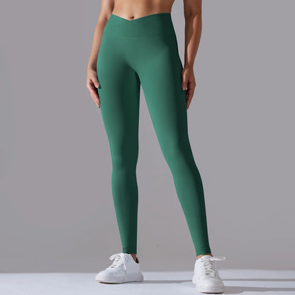 Crossover Waist Women Yoga Leggings Hips Lifting Gym Leggings Seamless Sport Pants High Waist Fitness Leggings Workout Running.