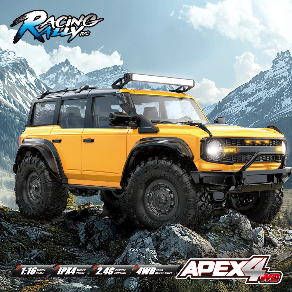 HB R1601 RC Car 1:16 2.4G 4WD Off-Road Remote Control Cars with LED Crawler Trucks Climbing Vehicle Model Toys for Kids Adult.