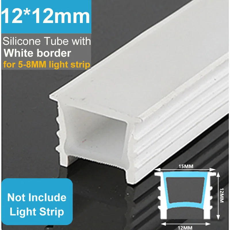 1M-10M Embedded LED Neon Rope Tube Black White Soft Recessed Silicone Diffuser Channel For 5050 COB Flexible Ribbon Strip Light