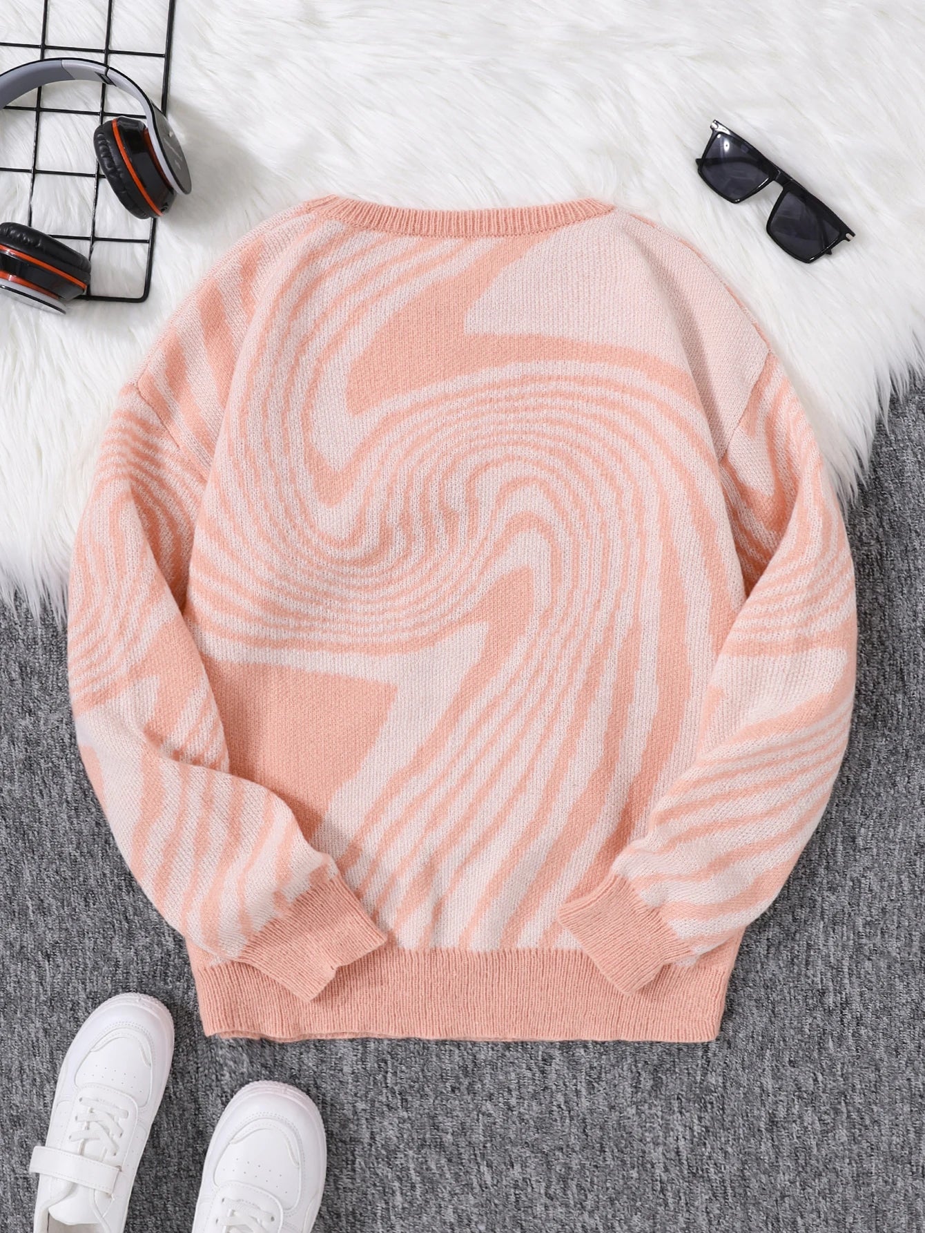 New Popular Street Ripped Abstract Starry Sky Pattern Pullover Ripped Sweater Casual Round Neck Knitted Men's Pullover.